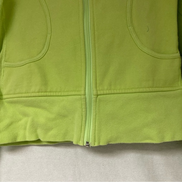 lululemon Scuba Women’s athletica Neón Green Jacket Hooded Full Zip Sz 8 - Picture 13 of 16